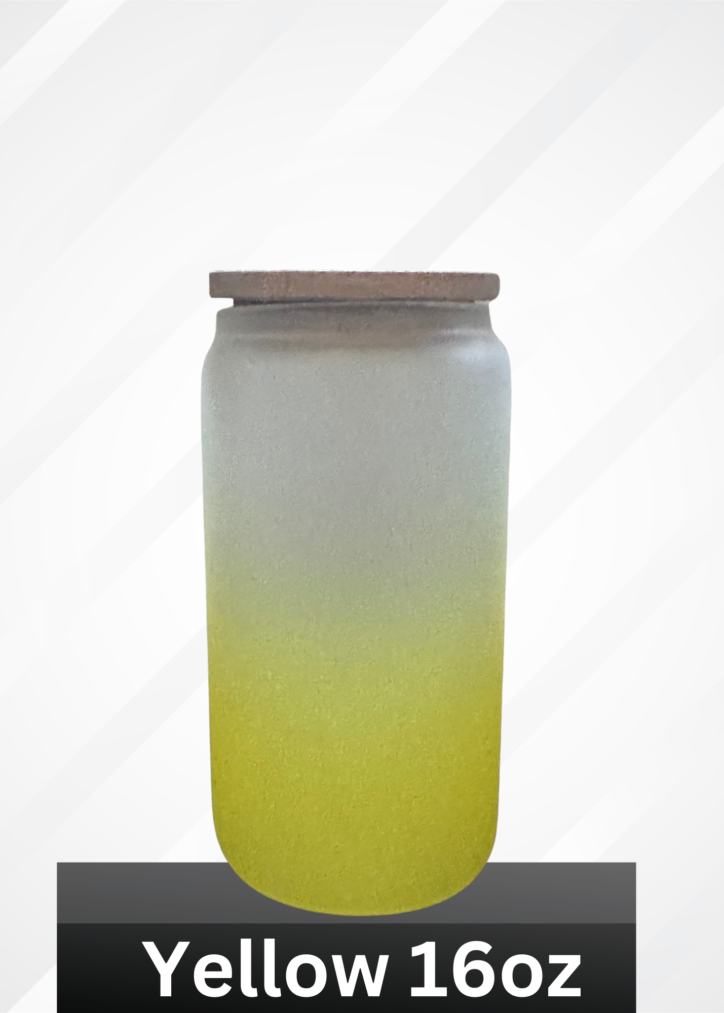 Frosted Ombre Glass Can Tumblers with Bamboo Lids