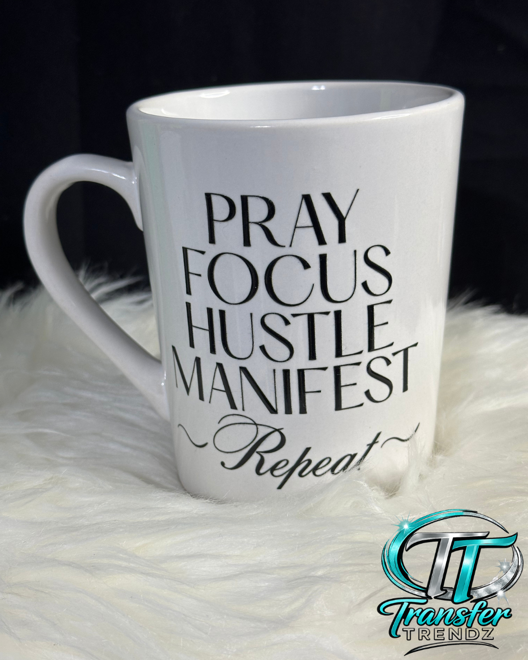 Pray, Focus, Hustle, Manifest Mug