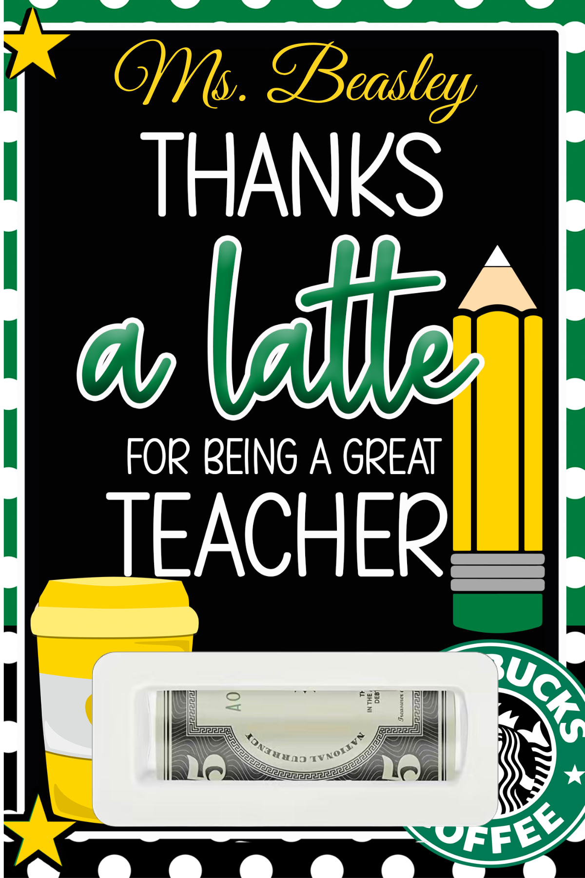 Teacher Money or Giftcard Holders