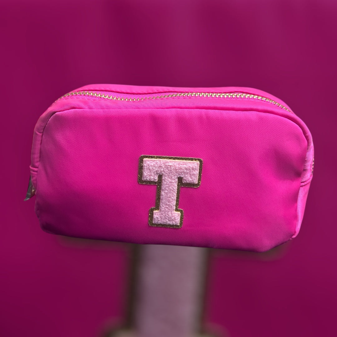 Pink Initial Pouch