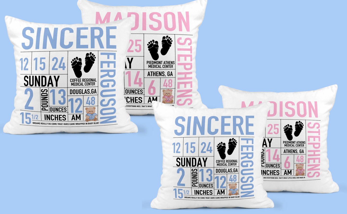 Baby Announcement Pillow