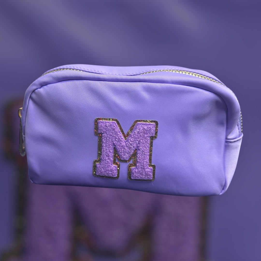Purple Initial Pouch