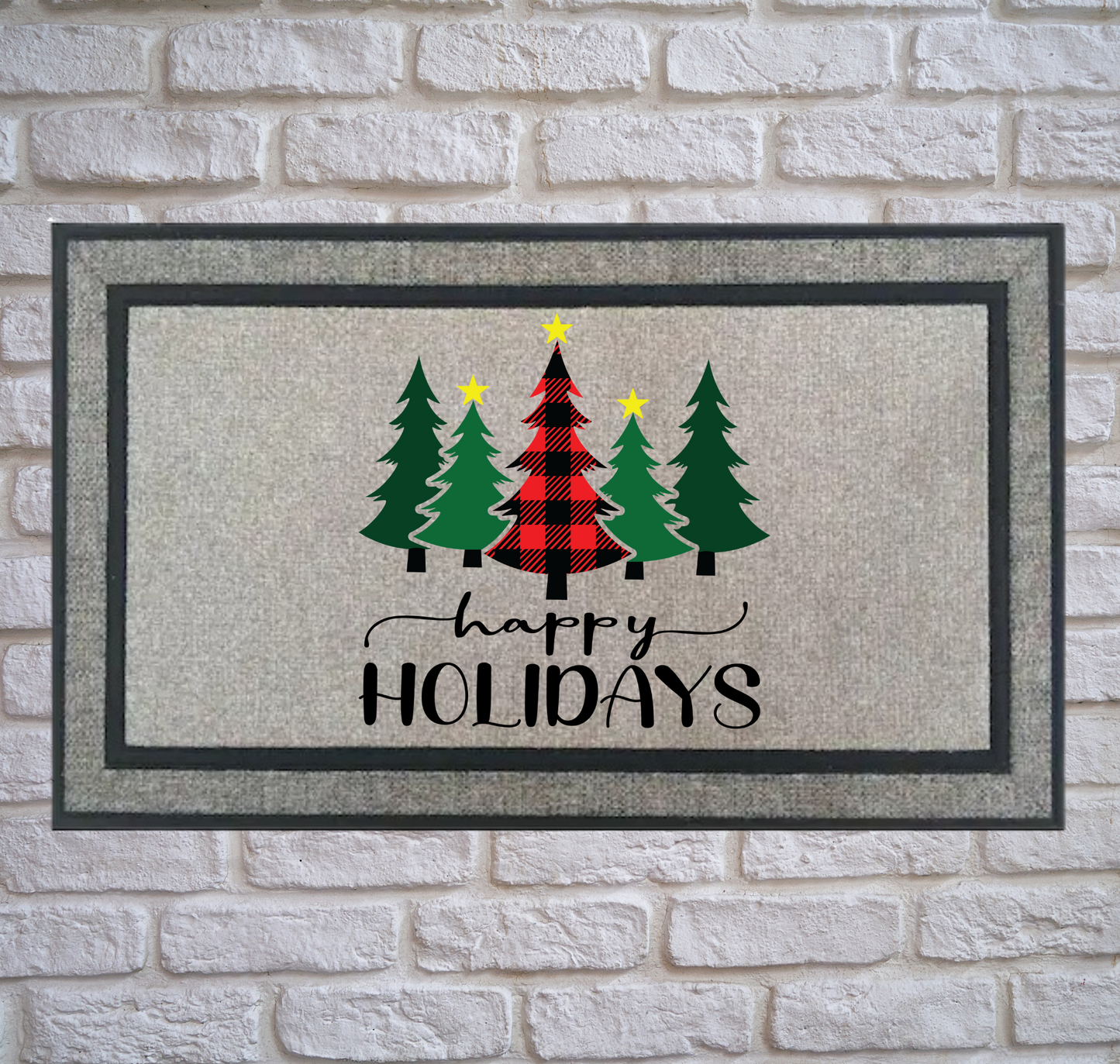 Christmas Trees Door Mat