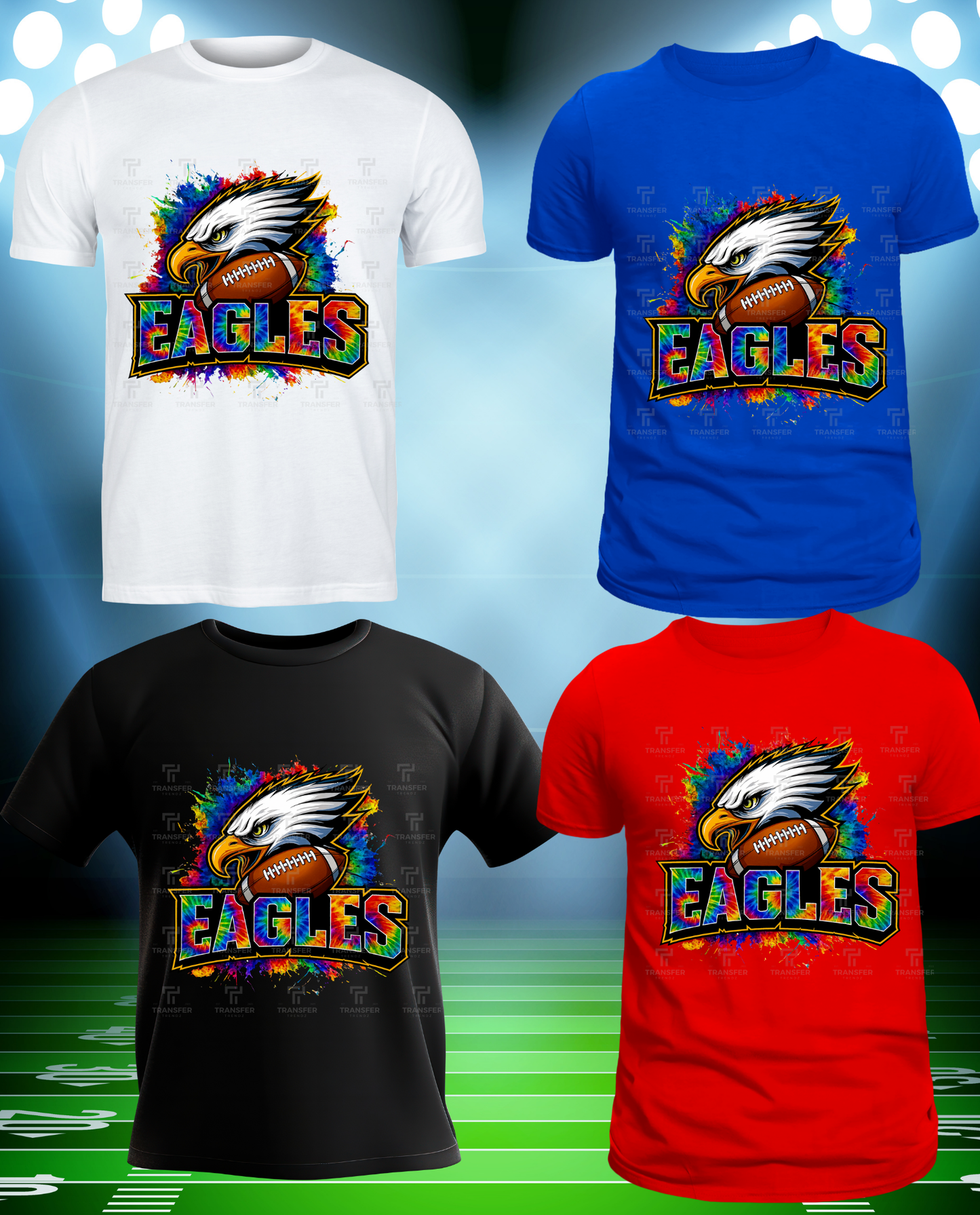 Tie Dye Eagles Football