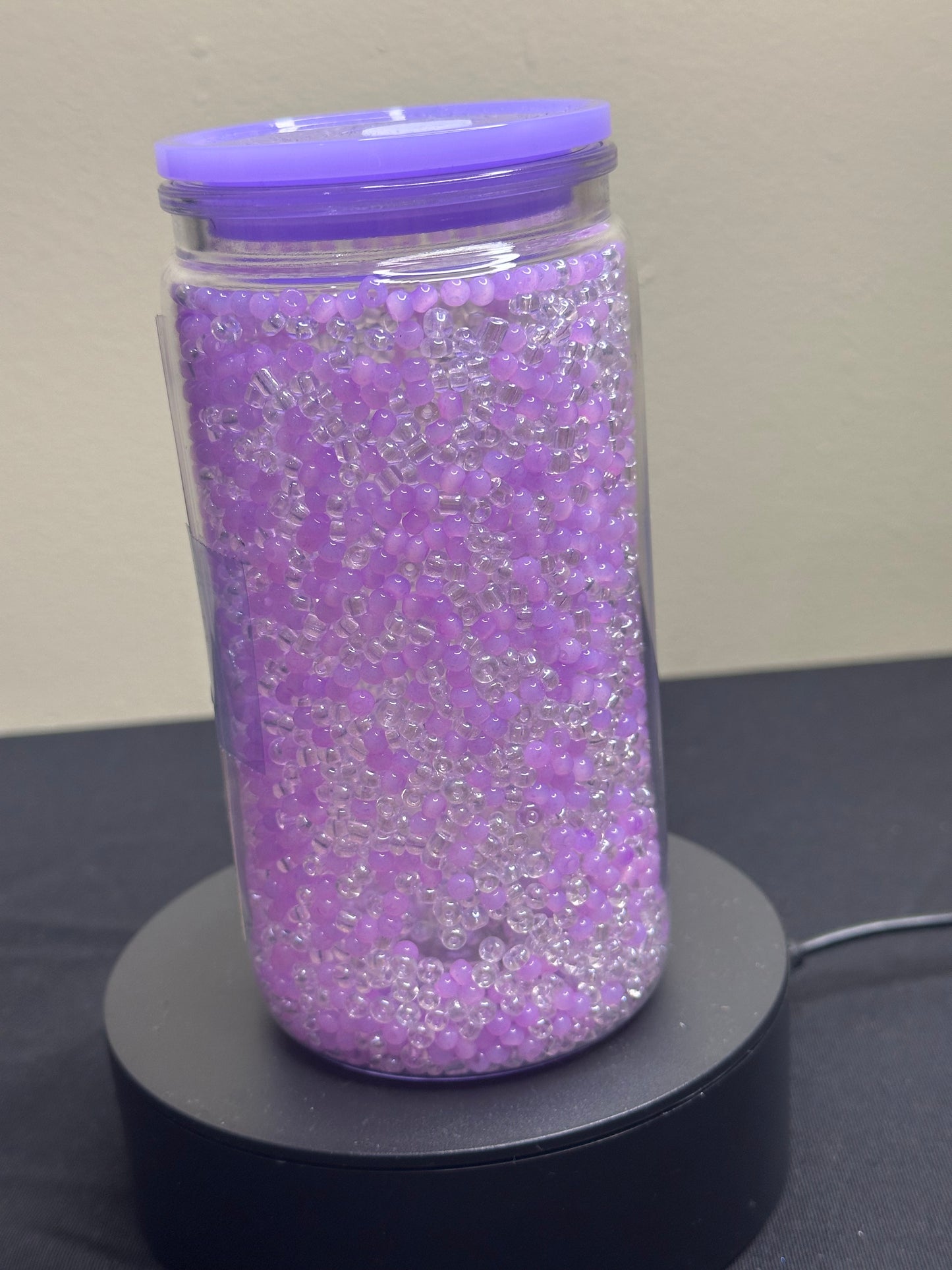 Violet & Crystal Bead Globe Tumbler