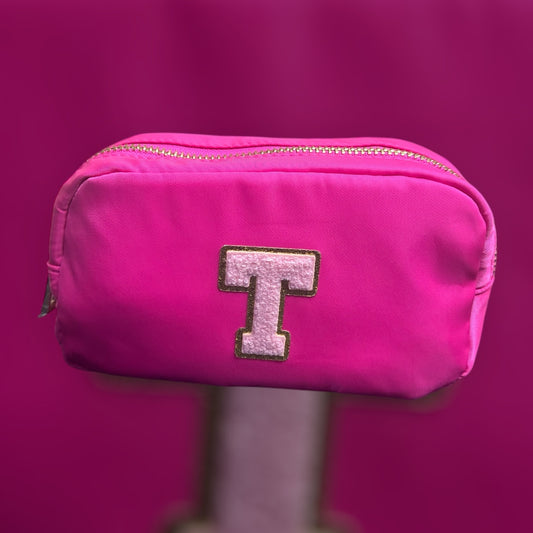 Pink Initial Pouch
