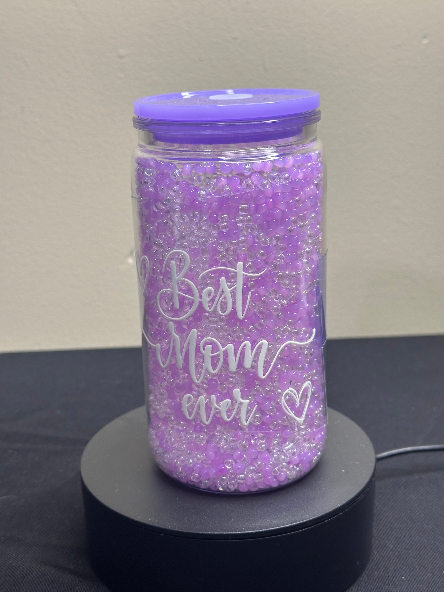 Violet & Crystal Bead Globe Tumbler