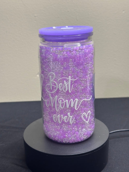 Violet & Crystal Bead Globe Tumbler