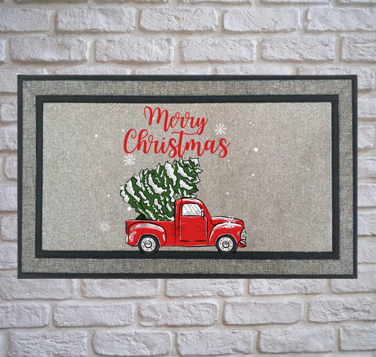 Christmas Trucks Door Mats