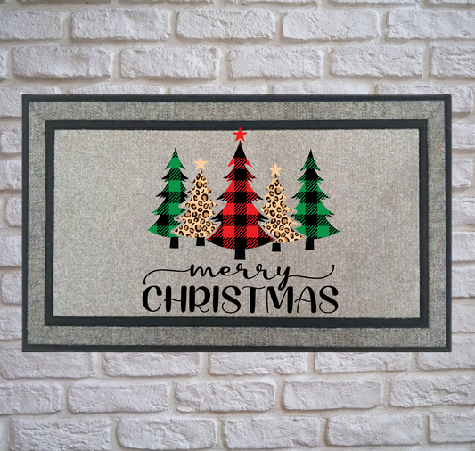 Christmas Trees Door Mat