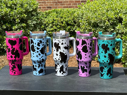 40oz Cow Print Tumbler