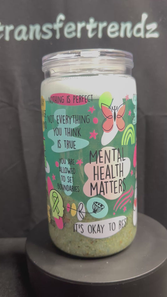 Mental Health Matters Globe Tumbler